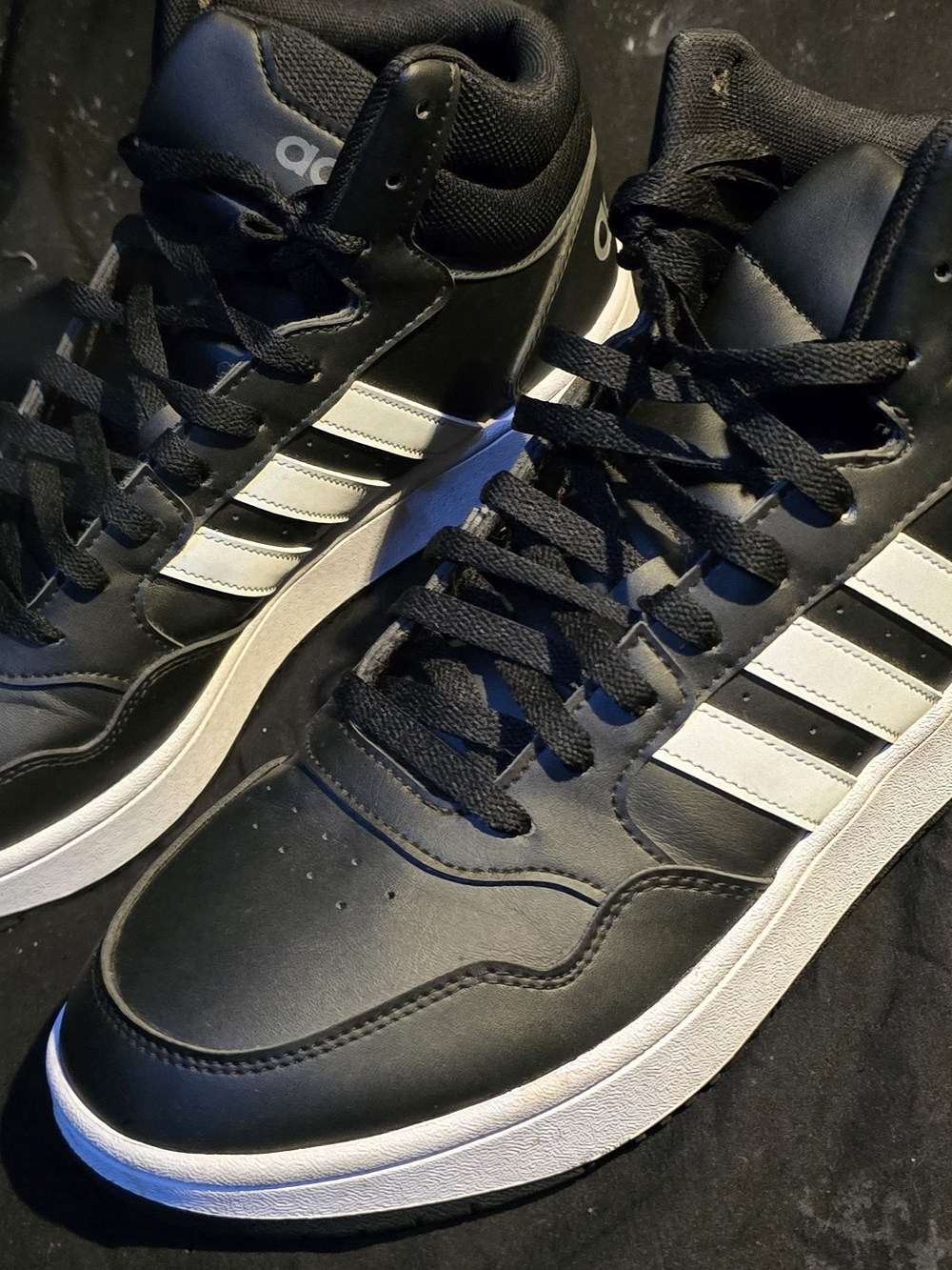 adidas Black and White Men’s High-Top Sneakers